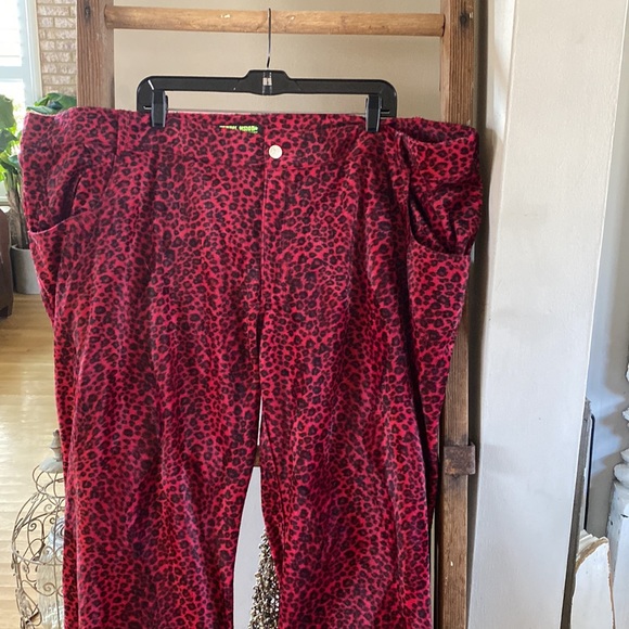 TUNNEL VISION VINTAGE VELVET ANIMAL PRINT PANTS HIPPIE ROCKABILLY PIN UP 4 XL - Picture 4 of 7